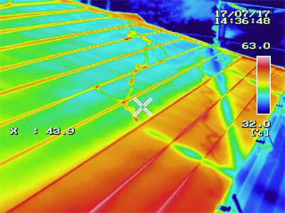 屋根塗装前後のサーモグラフィー比較