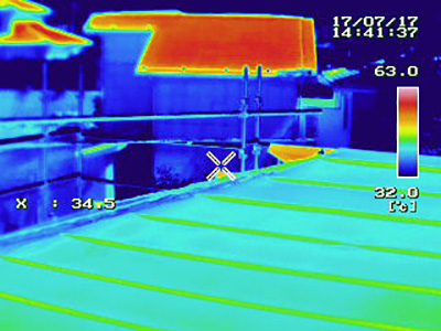 屋根塗装サーモグラフィー比較